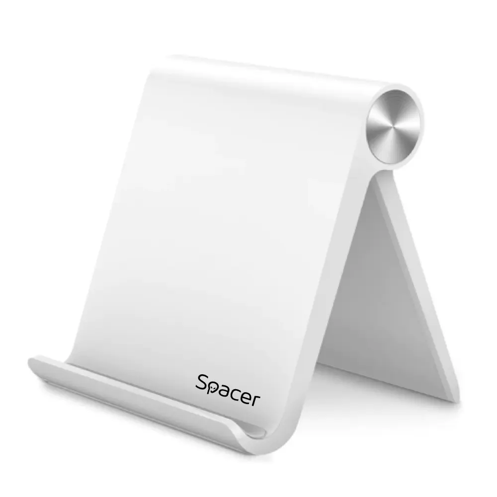 Suport telefon Spacer SPDH-FLIP-01-WH pliabil alb
