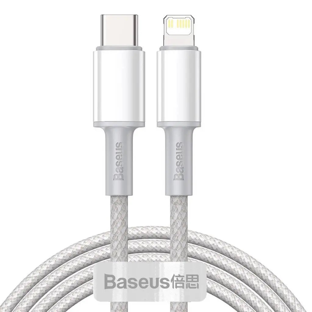 Cablu Baseus USB-C Lightning PD 20W 2m alb