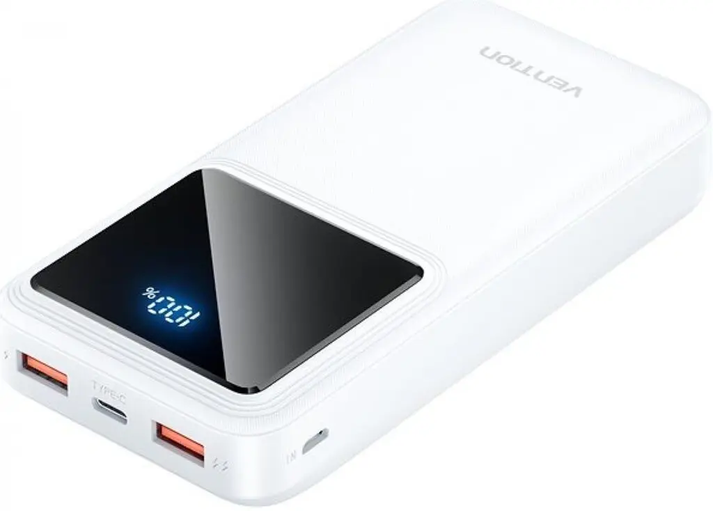 Acumulator extern Vention 20.000 mAh/74Wh, 22.5W , 2 x USB; 1 x USB Type-C, 1 x Micro USB, digital display pt. status baterie, max. 3A, Alb