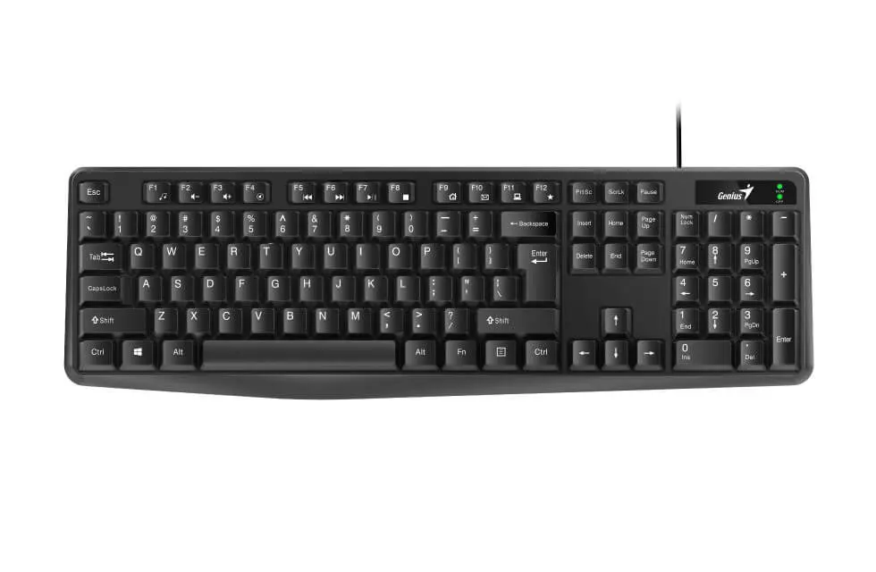 Tastatură Genius KB-117 USB, multimedia, rezistentă la lichide
