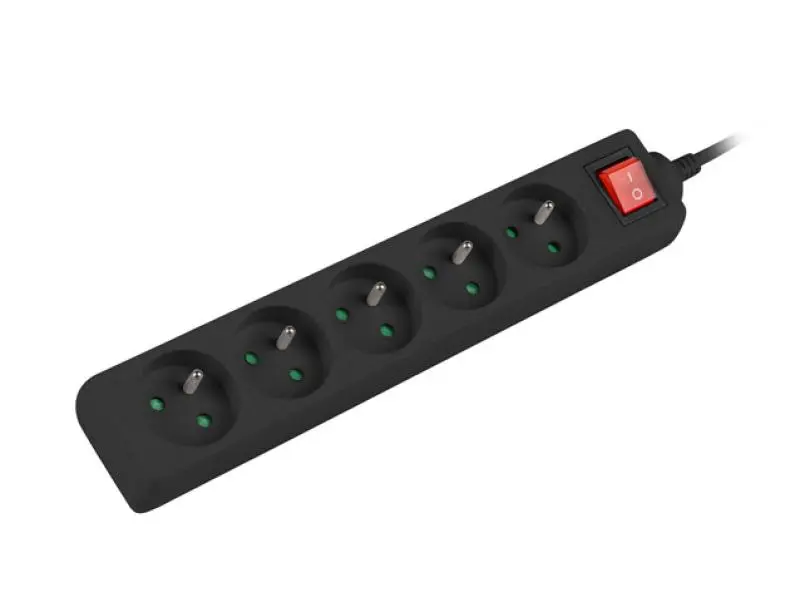 Prelungitor Lanberg PS1-05E-0300-BK 5 prize 3 m negru