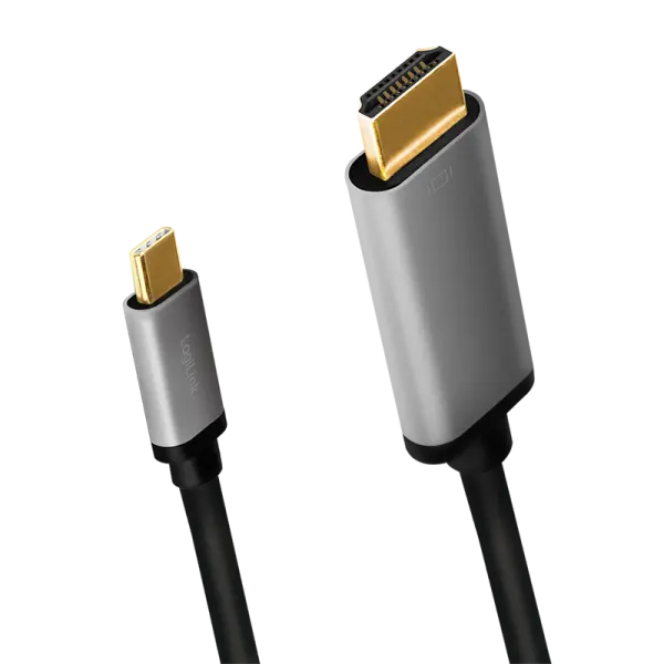 Cablu HDMI, LogiLink, USB-C, 1,8 m, Negru/Argintiu