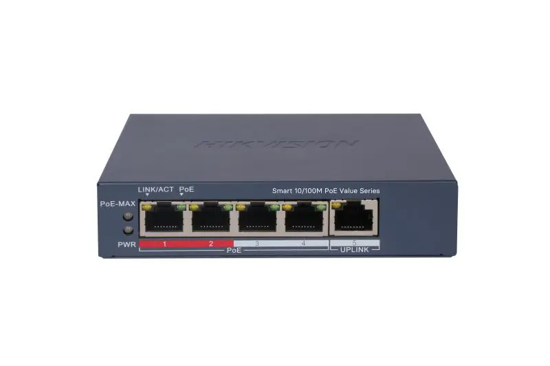 Switch Hikvision DS-3E1105P-EI/M PoE smart managed 5 porturi