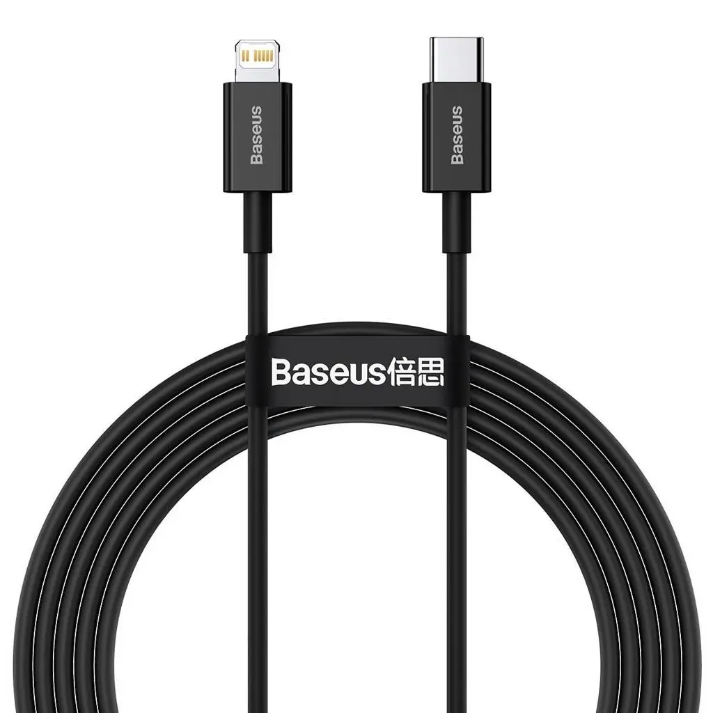 Cablu Baseus Superior USB-C Lightning 20W 2m negru