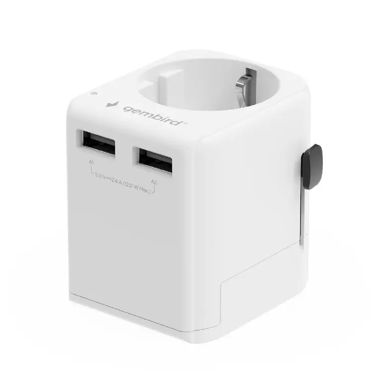 Adaptor rețea Gembird TPA-EU2A12-01-W universal EU 12W alb