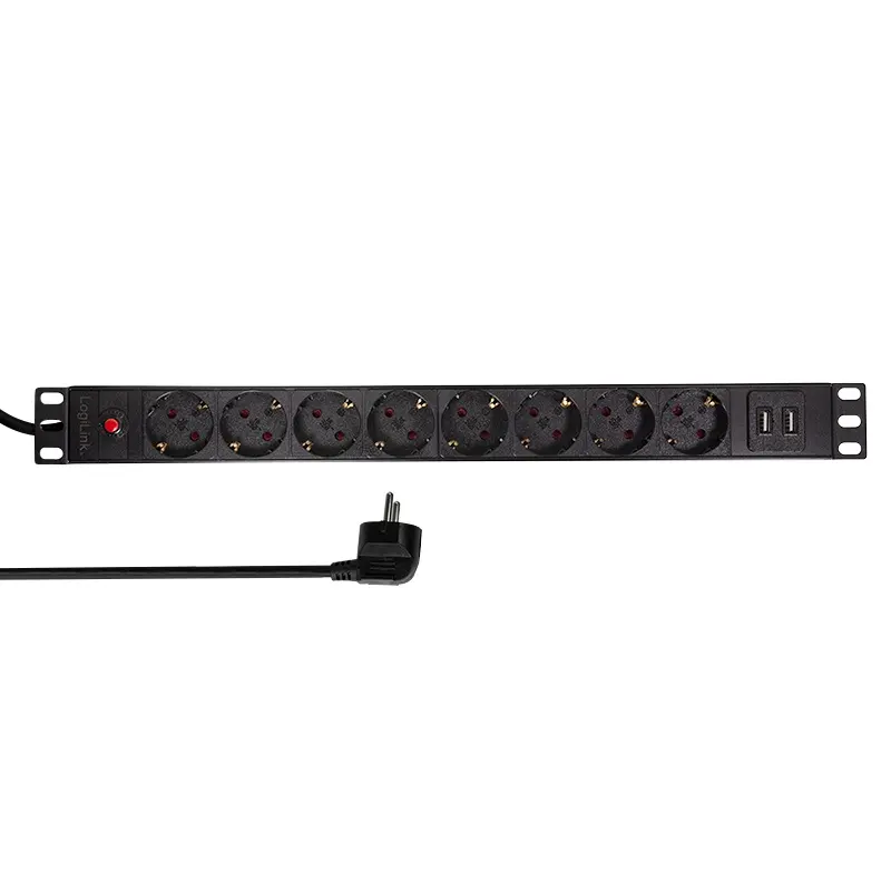 PDU LogiLink PDU8C02 rack 1U 8 prize Schuko 19 inch 2 USB 2 m
