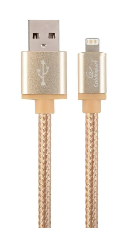 Cablu Lightning Gembird CCB-mUSB2B-AMLM-6-G 1.8 m auriu