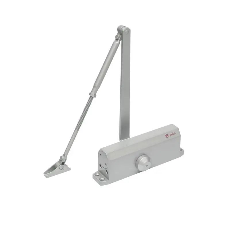 Amortizor hidraulic cu brat pentru usa SA-5044AW-sv, 60-85 Kg, argintiu, aluminiu