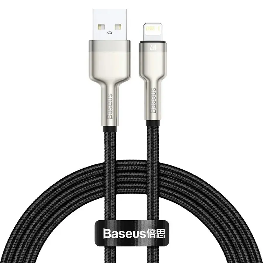 Cablu Baseus Cafule Metal USB Lightning 1m negru CALJK-A01