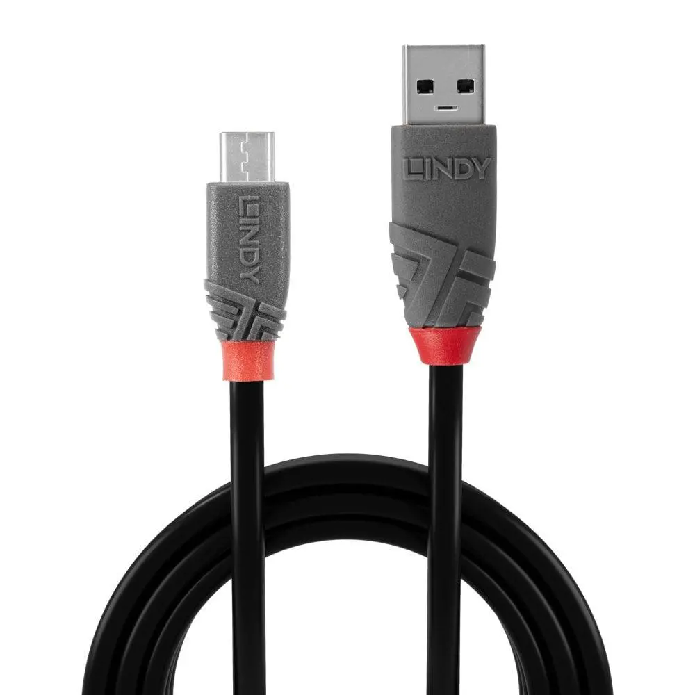 Cablu Lindy LY-36733 USB MicroUSB 2m Anthra Line