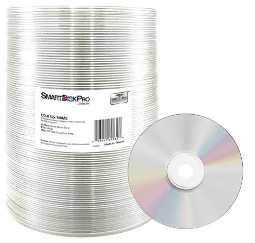 Set CD-R Verbatim SmartDisk Pro 700MB 52x printabil 100 buc