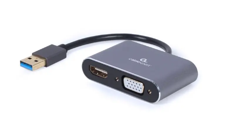 Adaptor USB HDMI VGA Gembird A-USB3-HDMIVGA-01 gri