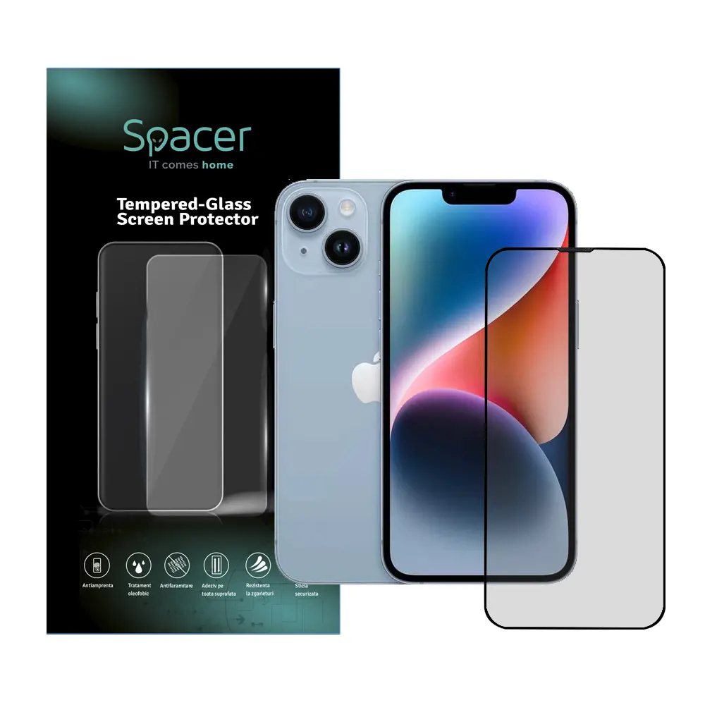 Folie sticlă Spacer iPhone 14 SPPG-AP-IP14-TG, 9H, tempered glass