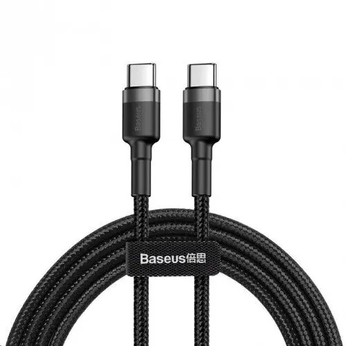 Cablu Baseus Cafule USB-C 2m 60W gri-negru CATKLF-HG1