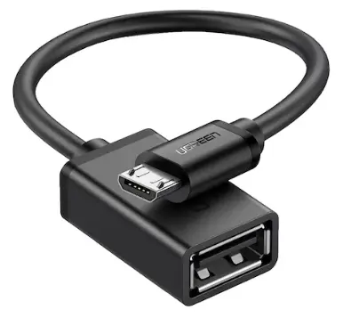 Cablu Ugreen OTG, US133, Micro-USB(T) to USB 2.0(M), 480Mbps, PVC, lungime 0.15m, negru