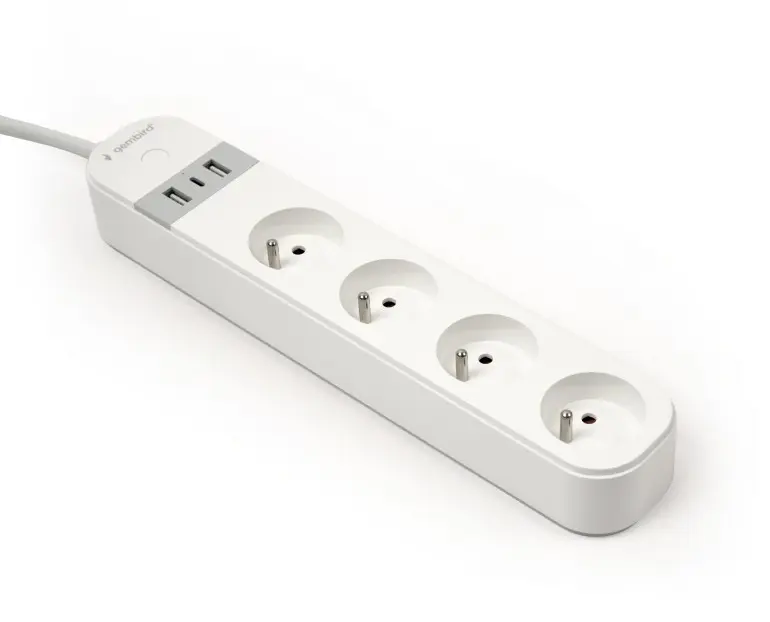 Prelungitor smart Gembird TSL-PS-F4U-01-W 4 prize USB alb