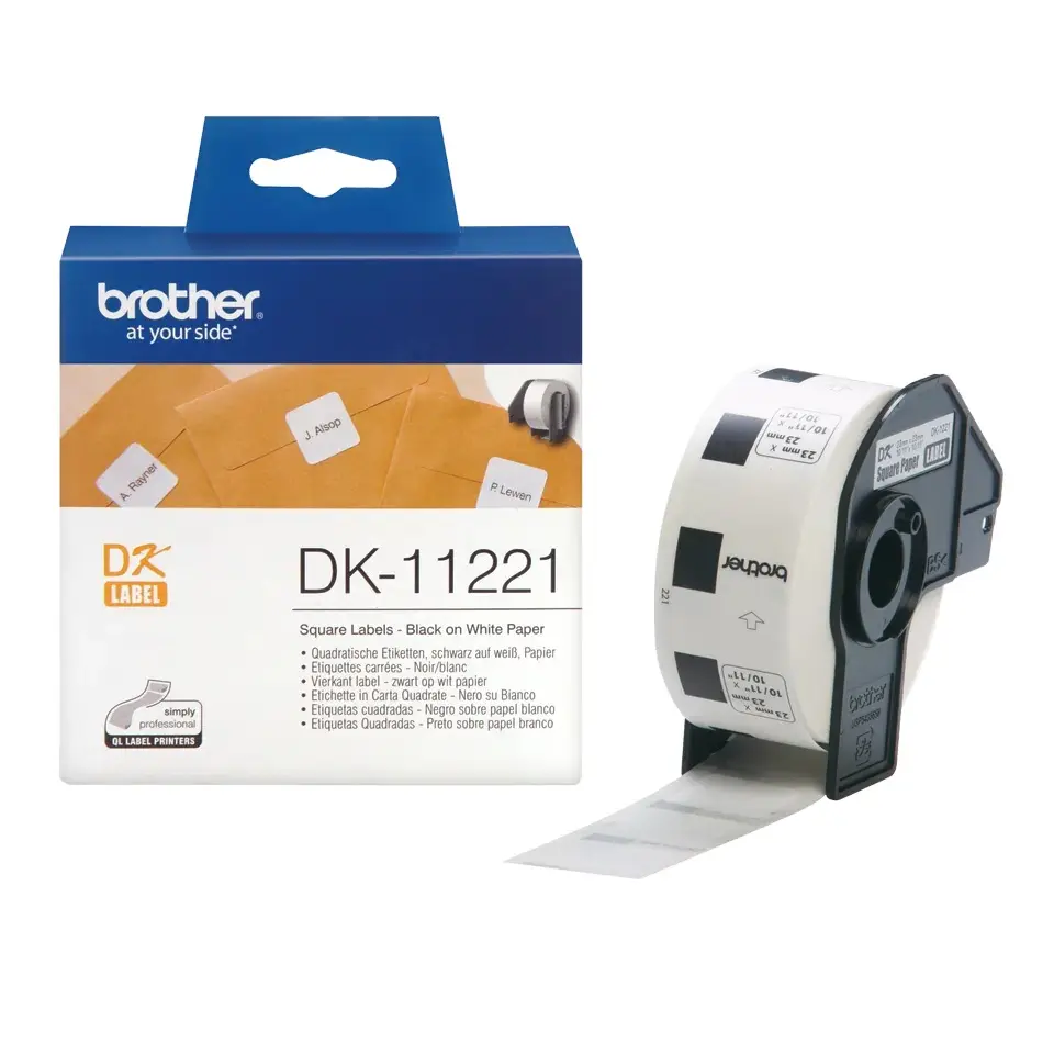 Rola Etichete Brother DK11221 Square Paper Label, 23mm x 23mm x 1000