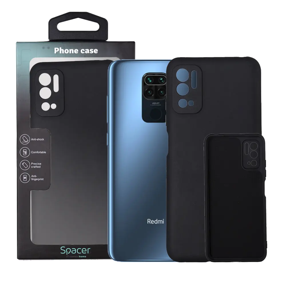 Husă Spacer Xiaomi Redmi Note 10 5G silicon neagră