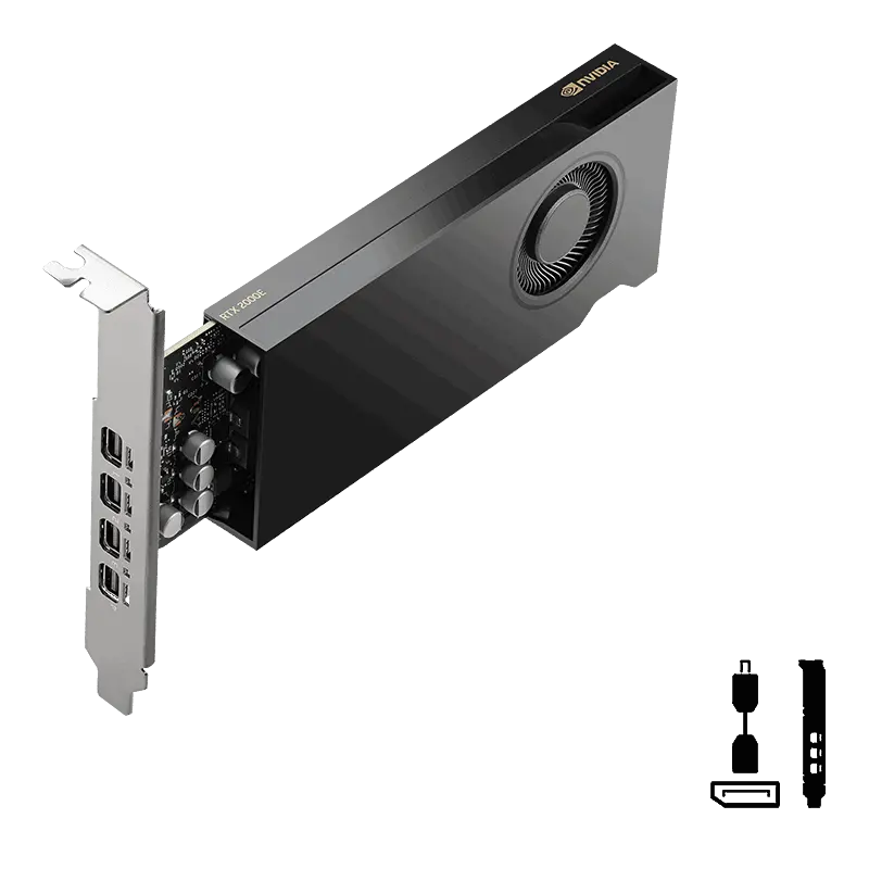 Placa video PNY RTX A2000E, 16GB, GDDR6, 4xmini DisplayPort