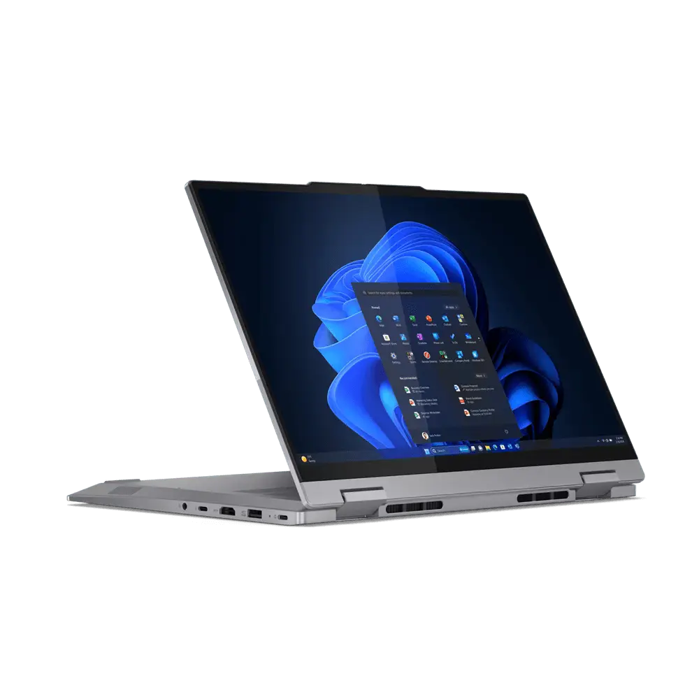 Laptop Lenovo ThinkPad 14 2-in-1 G4 IML cu procesor Intel® Core™ Ultra 7 155U pana la 4.8 GHz, 14″, WUXGA, IPS, Touch, 16GB DDR5, 512GB SSD, Intel® Graphics, Windows 11 Pro, Luna Grey, 3Y Onsite upgrade