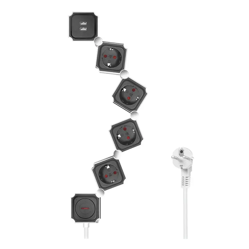 Prelungitor Logilink LPS276U 4 prize Schuko USB 1 5 m