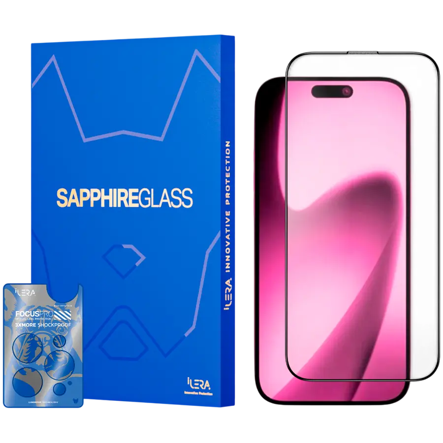 Folie iLera Sapphire Ultra Glass iPhone 17 Air 2.0 transparentă