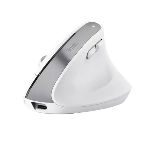 Mouse wireless Trust Bayo Plus alb, ergonomic silent 800-2400 DPI Bluetooth 2,4 GHz