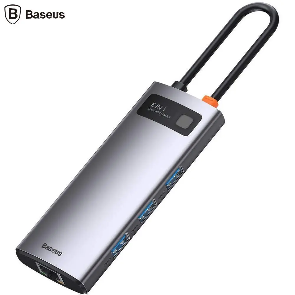 Docking station Baseus CAHUB-CW0G Metal Gleam 6-in-1 USB-C Gri