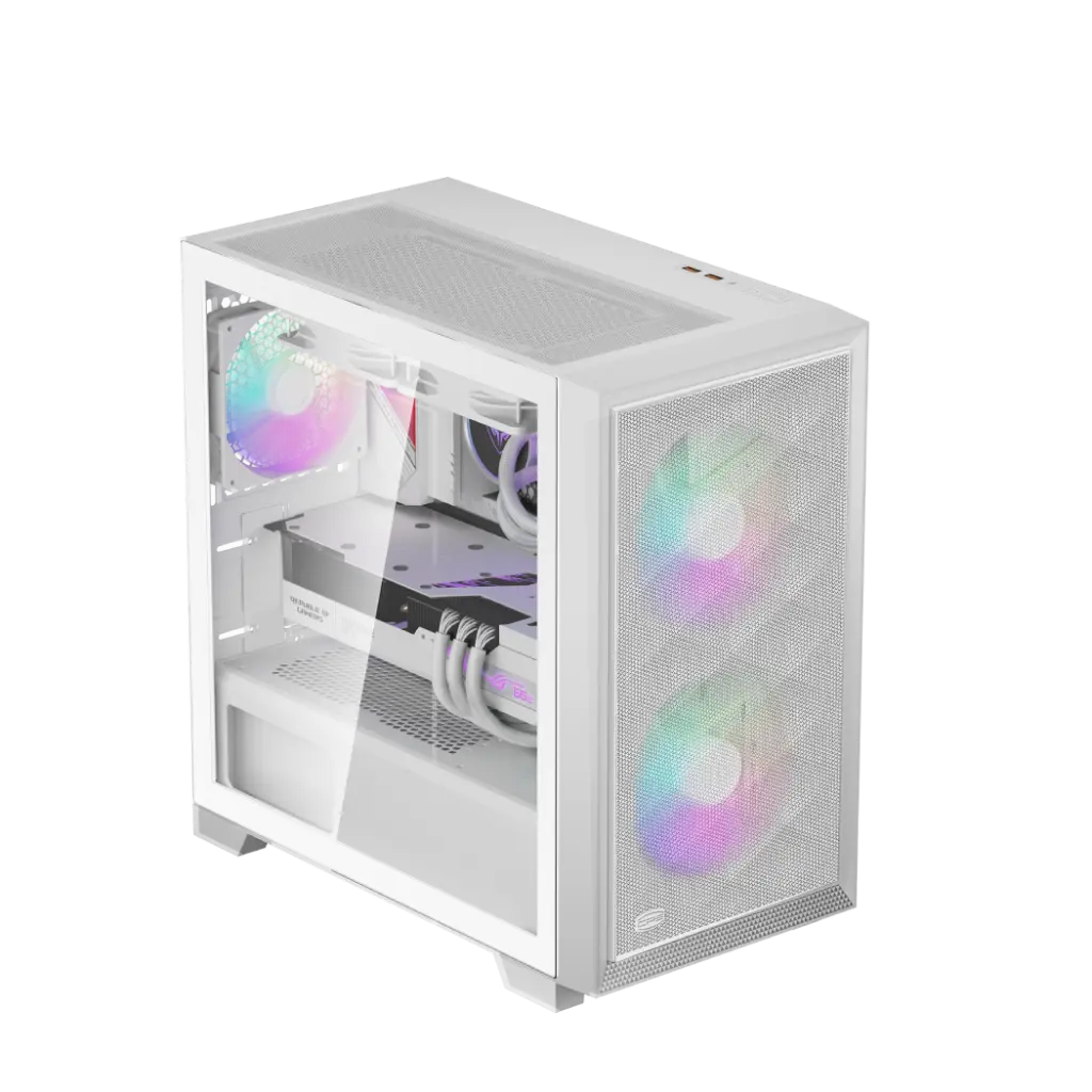 Carcasă PCCooler C3D310 ARGB alb Mini Tower mATX