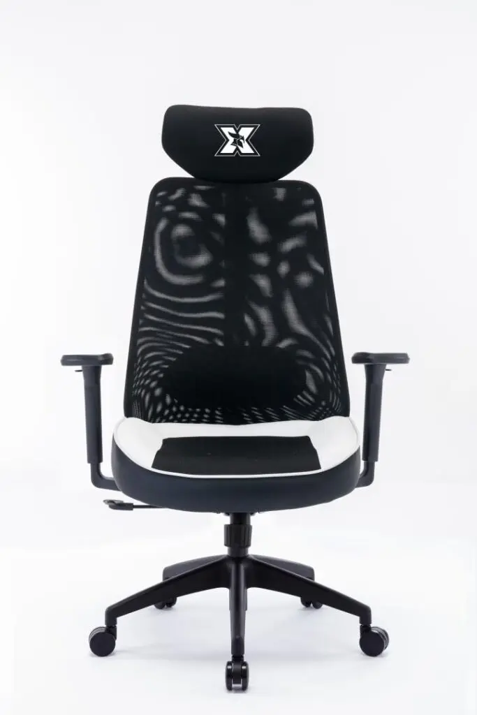 Scaun gaming Serioux Kyrian, Textil, Alb/Negru