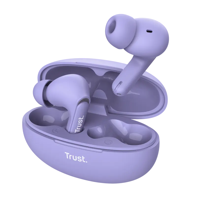 Casti wireless Trust Yavi TWS violet, Bluetooth ENC, touch control