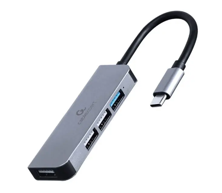 Hub USB Gembird UHB-CM-U3P1U2P3-01 Type-C 4 porturi argintiu