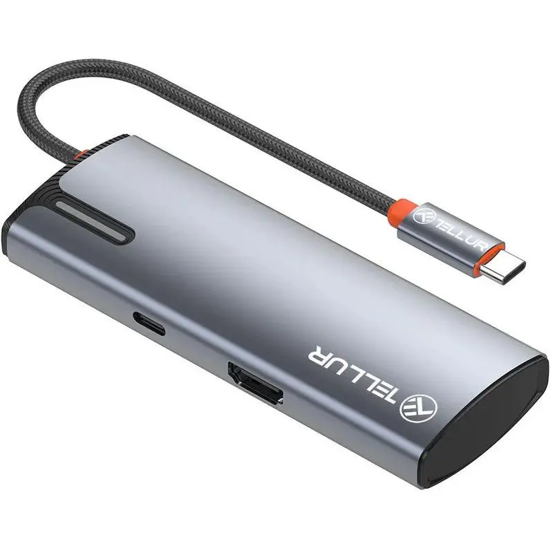 Hub Tellur TLL321061 USB-C 100W HDMI 4K 3x USB 3.0 gri