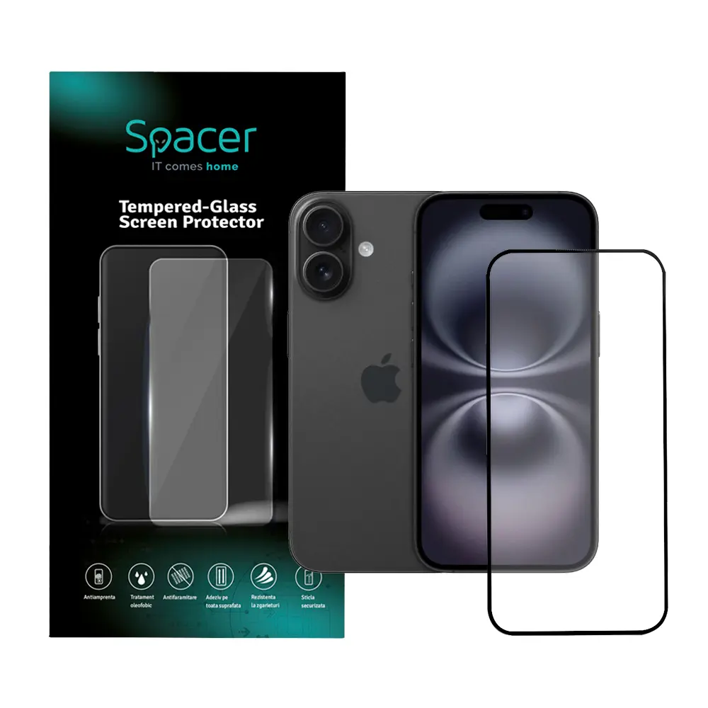 Folie sticlă Spacer iPhone 16 9H 0,3 mm