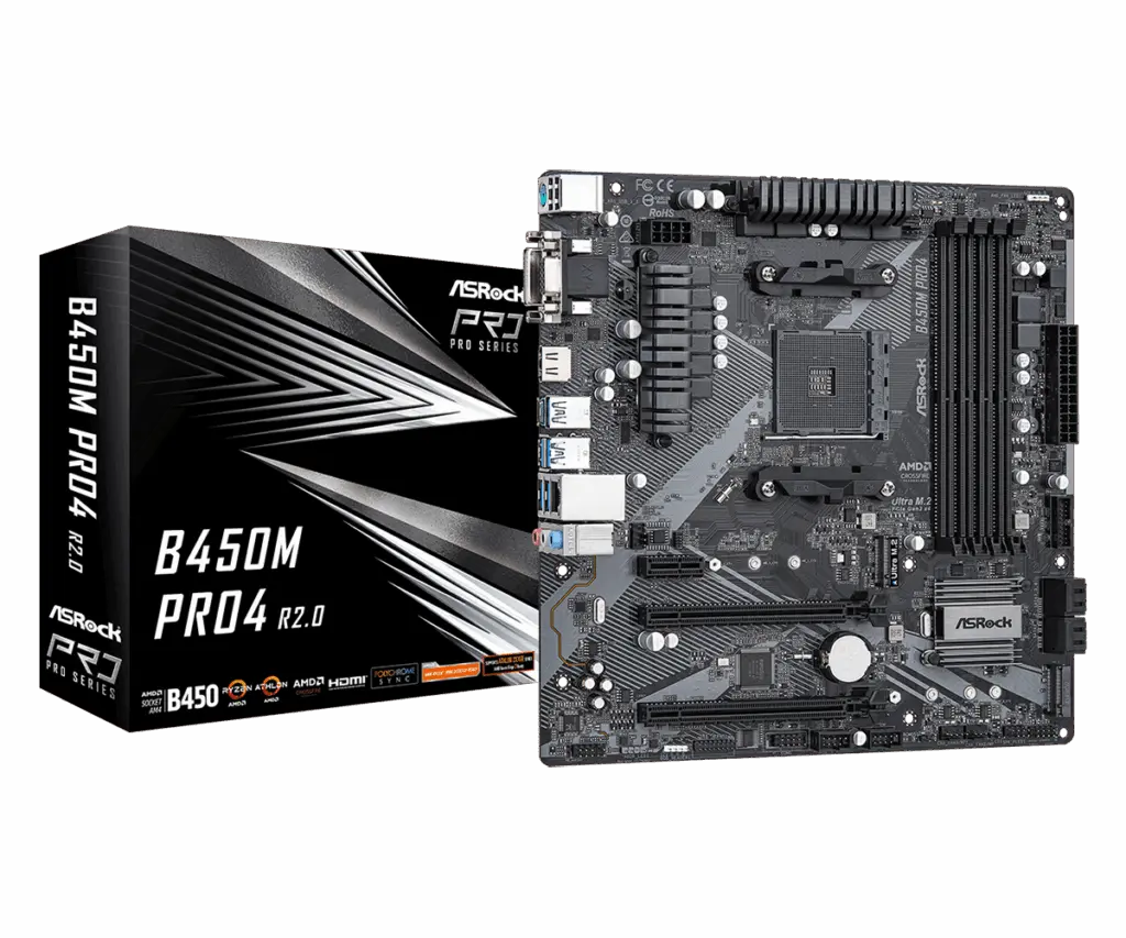 Placa de baza ASRock B450M PRO4 R2.0, socket AM4