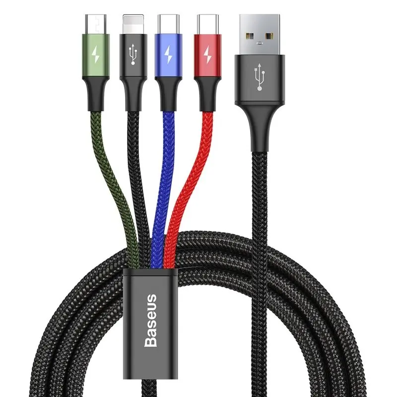 Cablu Baseus CA1T4-B01 4-in-1 1-2m negru