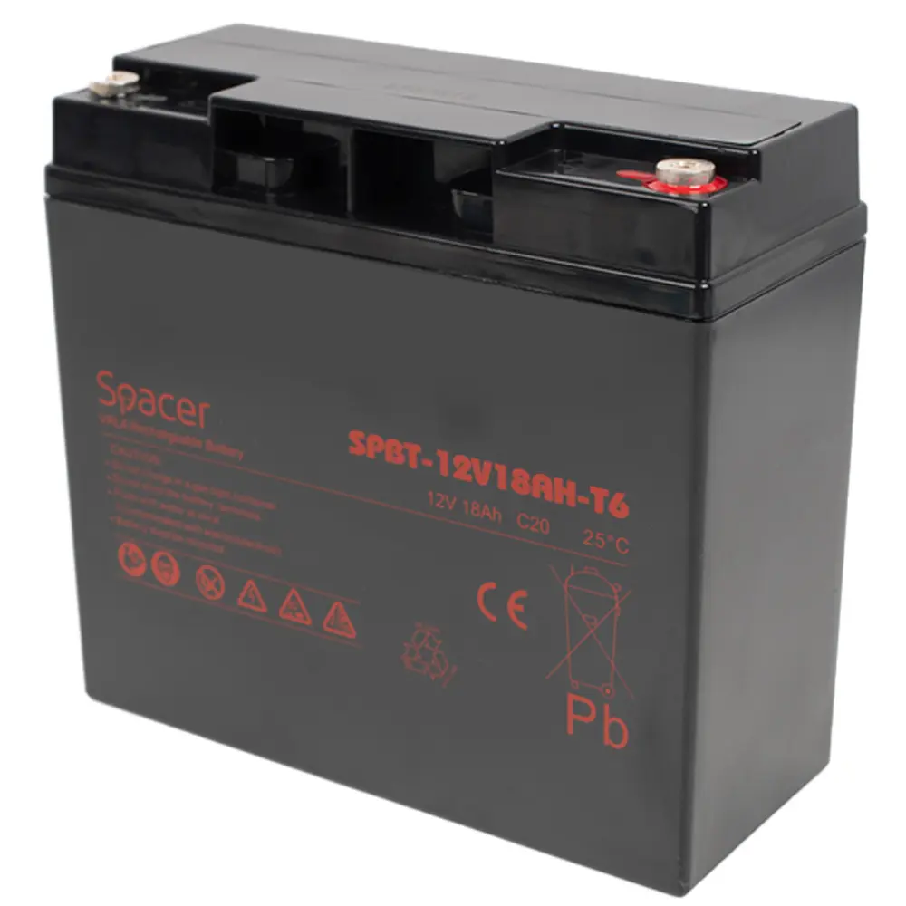 Acumulator UPS Spacer 12V 18Ah SPBT-12V18AH-T6 terminal F6
