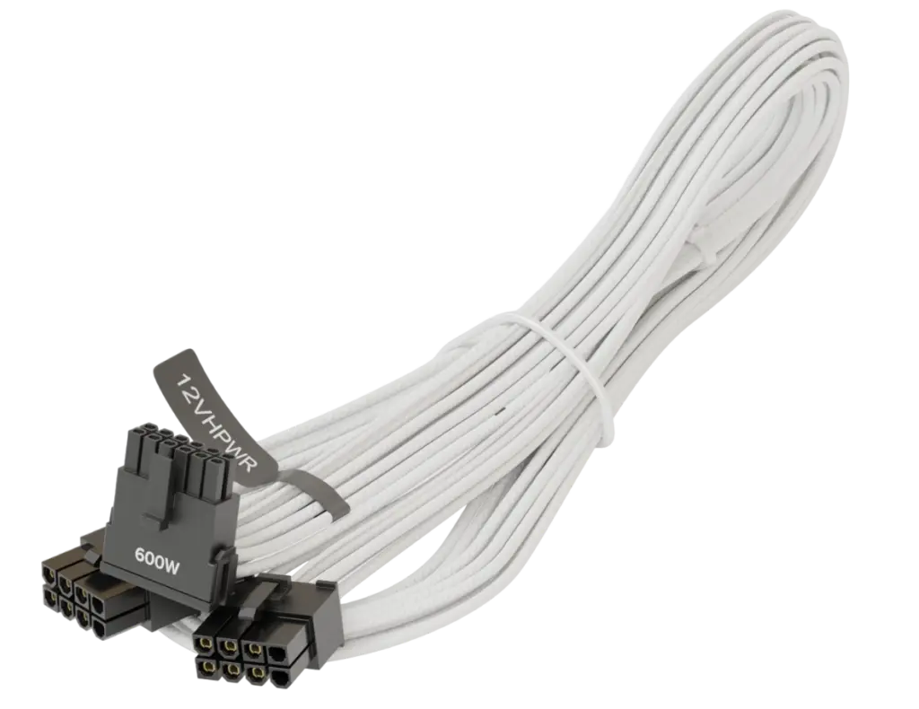 Cablu Seasonic 12VHPWR, SS2x8P conectori unghi 90 grade, 600W, PCIe 5.0, Alb