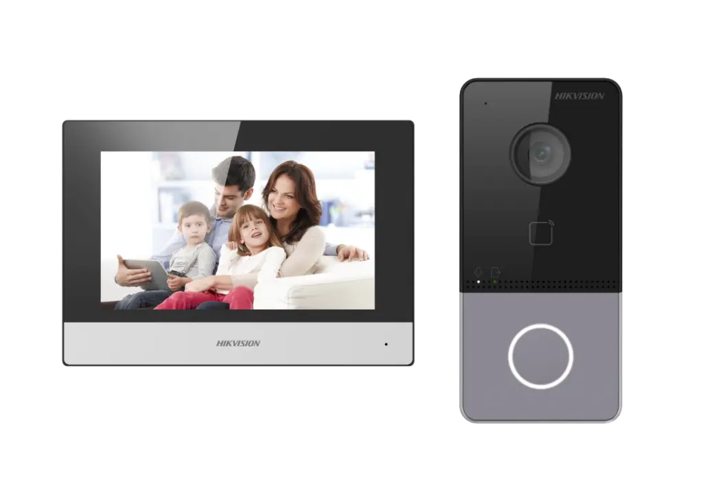 Kit videointerfon IP Hikvision DS-KIS603-P(C) WiFi PoE 7 inch