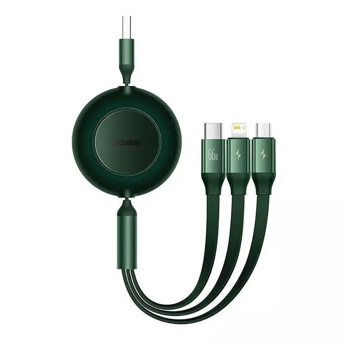 Cablu Baseus 3 in 1 66W 1 1 m verde