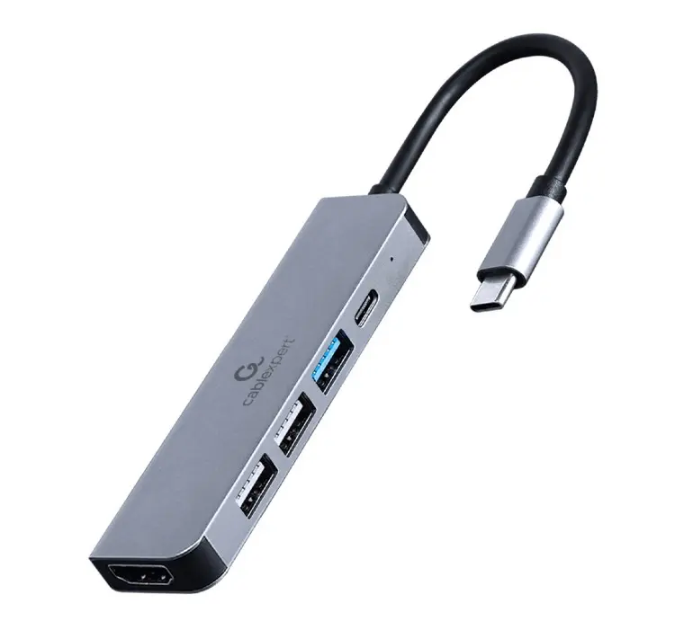 Hub Gembird A-CM-COMBO5-03 USB-C 5-in-1 Gri
