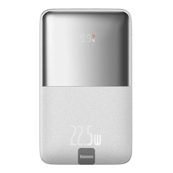 Acumulator extern Baseus Bipow Pro 20000mAh, 2x USB-A, 1x USB-C, Incarcare rapida, cablu USB-A la USB-C inclus, 22.5 W, Alb