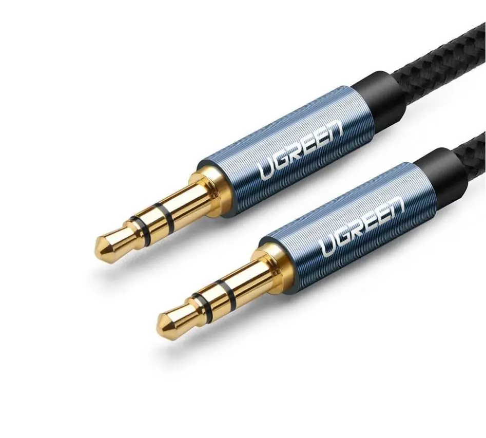 Cablu audio Ugreen AV112 2 m albastru minijack unghiular AUX 3.5 mm