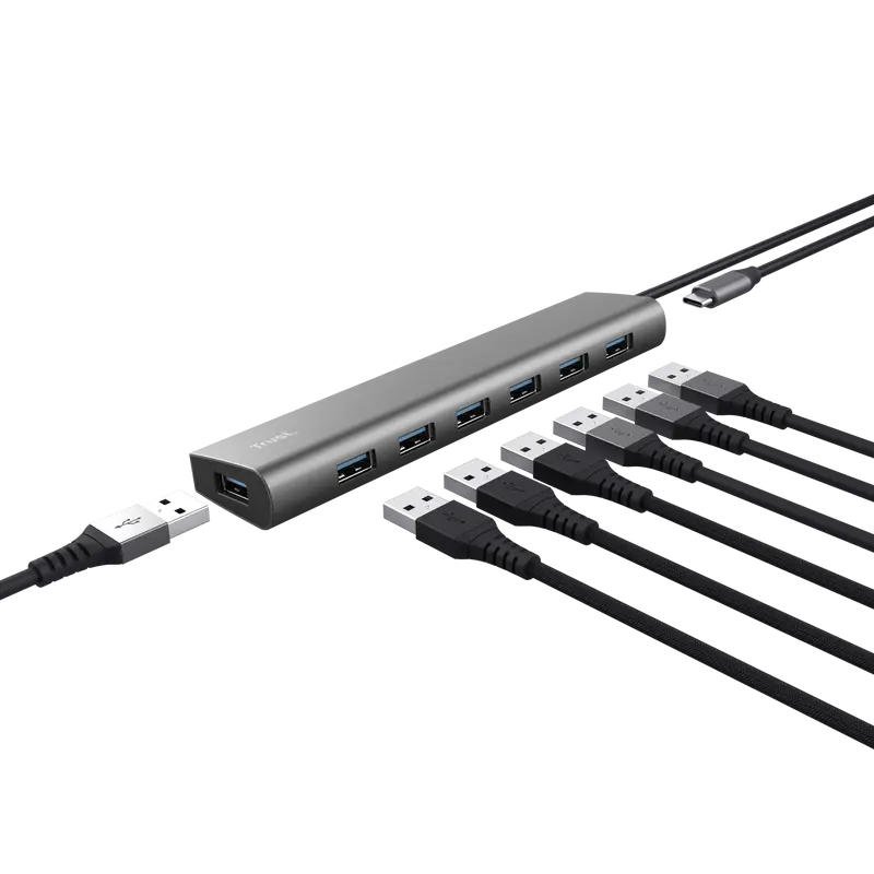 Hub USB Trust Halyx 24967 7 porturi USB-A 5 Gbps
