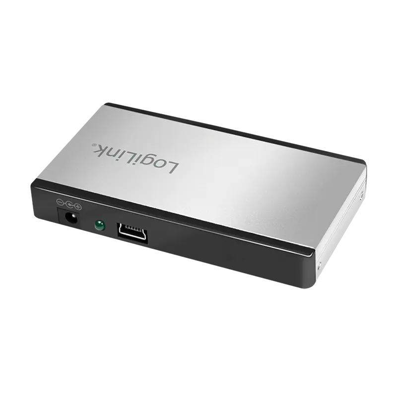 HUB extern LOGILINK, porturi USB: USB-A 2.0 x 4, conectare prin USB, aluminiu, argintiu