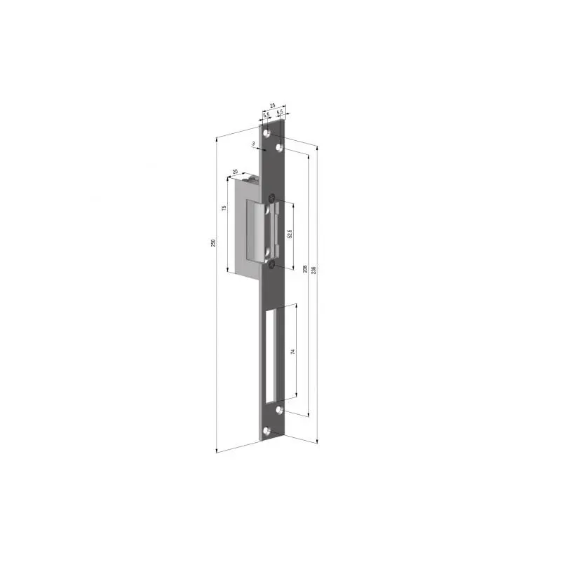 Electromagnet fail safe, 12Vcc, 180mA, cu placa suport lunga – ASSA ABLOY YB37-12D-L