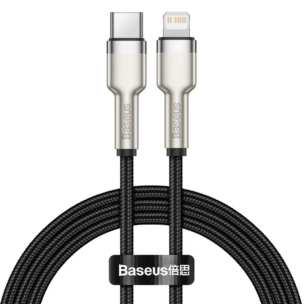 Cablu Baseus Cafule Metal USB-C Lightning 20W 1m negru