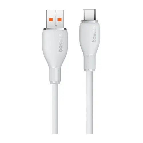 Cablu Baseus Pudding Series, USB la USB-C, 100W, Fast Charging, 2m, Alb