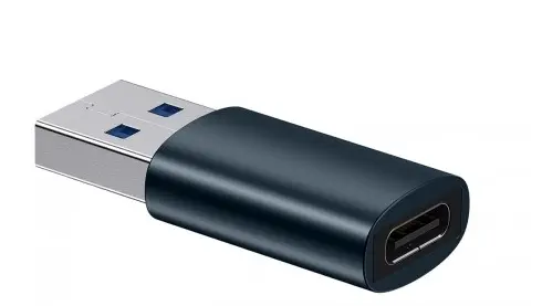 Adaptor Baseus ZJJQ000103 OTG USB 3 1 albastru, USB-A la USB-C, corp metalic
