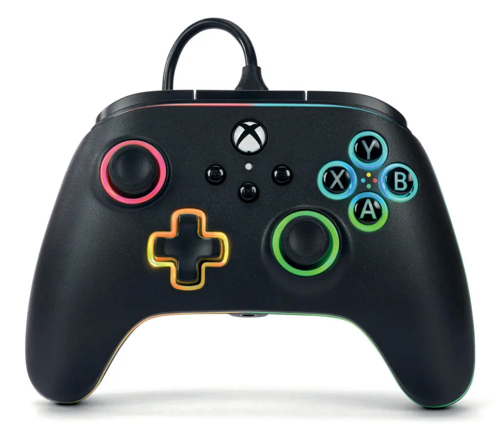 Controller cu fir PowerA Advantage Lumectra, Xbox Series X, S, Xbox One, PC, RGB Lighting, Negru